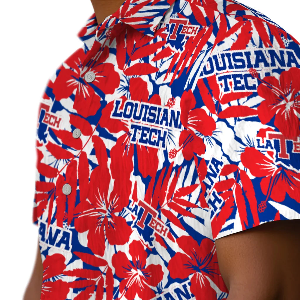 LA Tech Hawaiian Shirt - Hibiscus Overlay | Hula Hawaiian Shirts