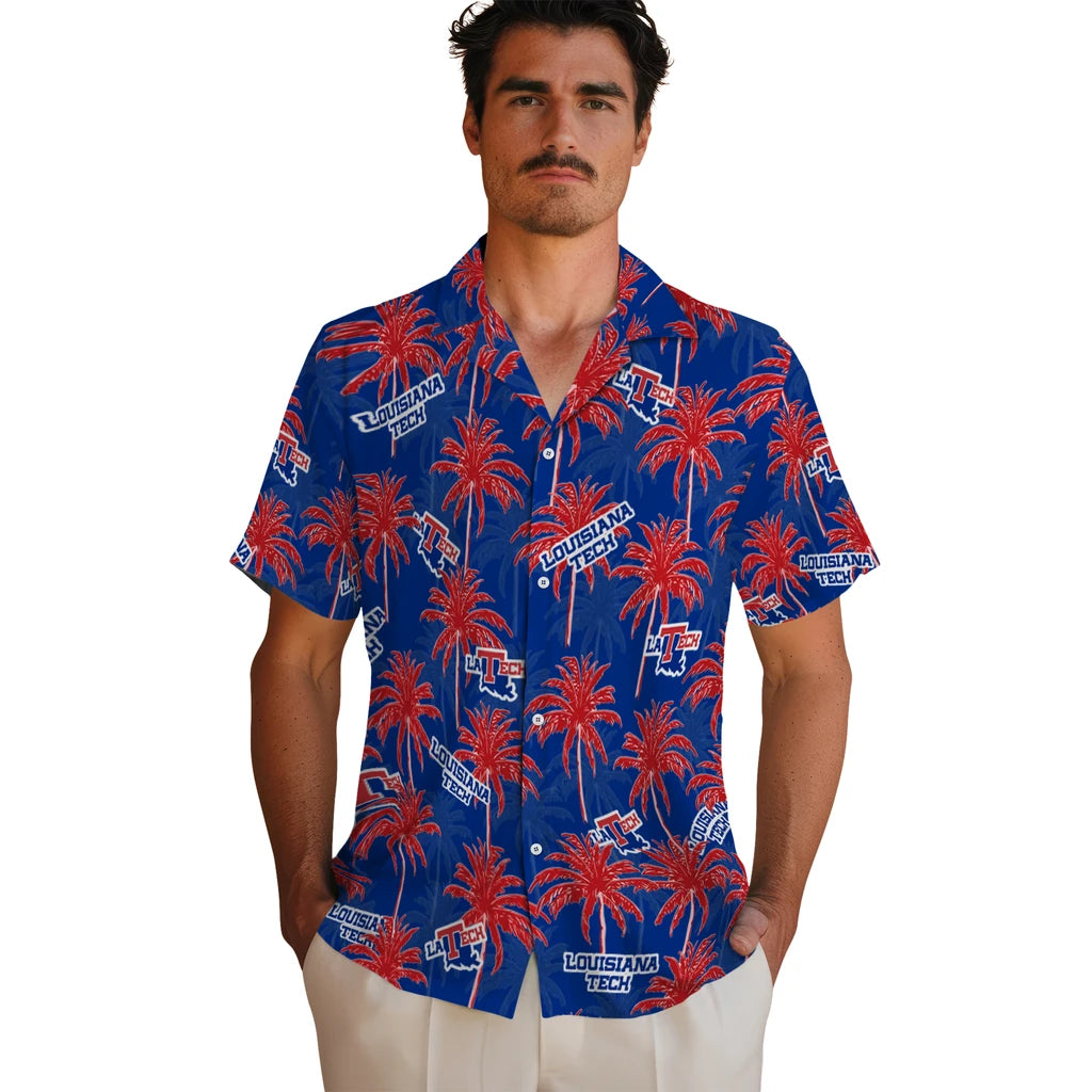 LA Tech Hawaiian Shirt - Palm Tree Motif | Hula Hawaiian Shirts