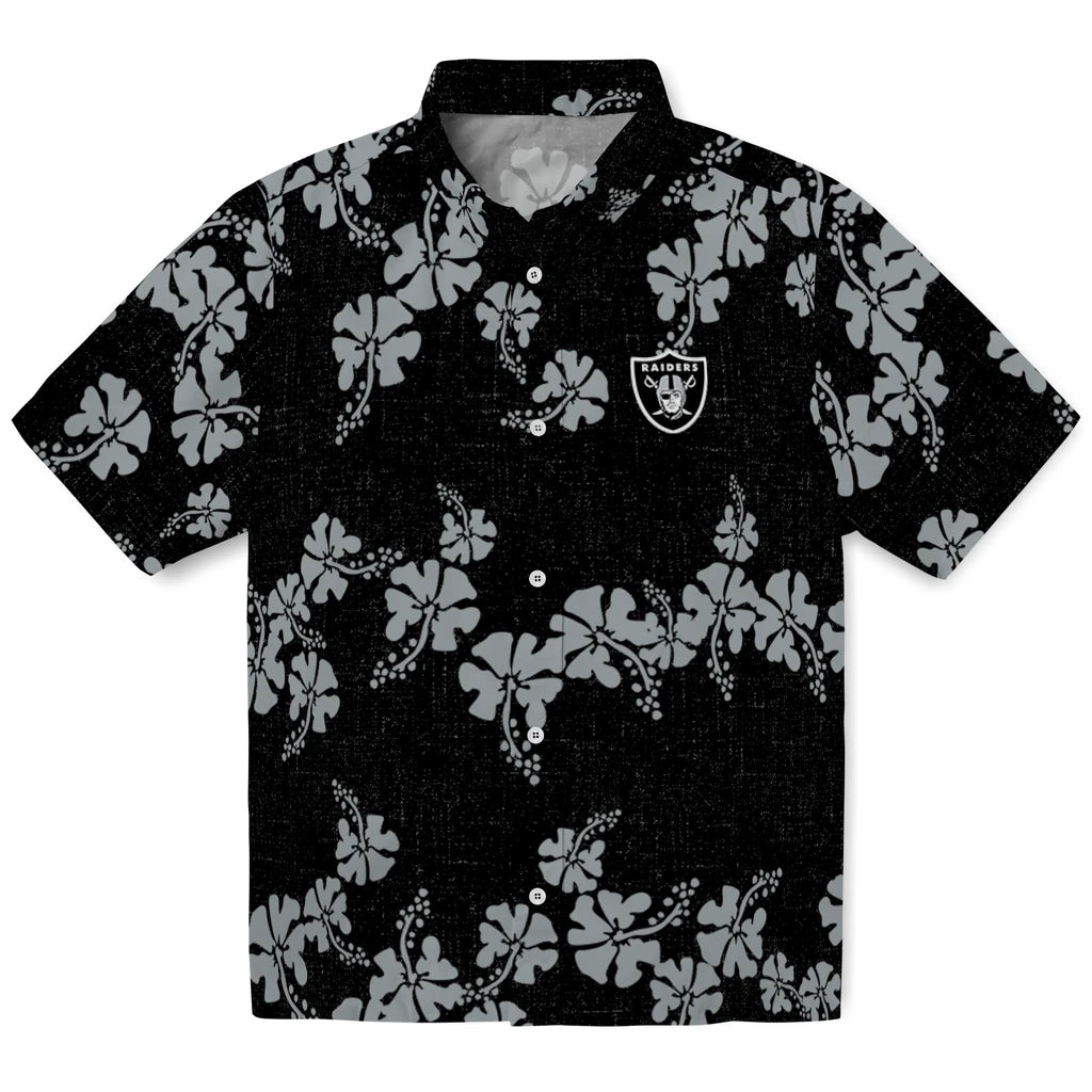 Las Vegas Raiders Hawaiian Shirt - 50th State Flower | Hula Hawaiian Shirts