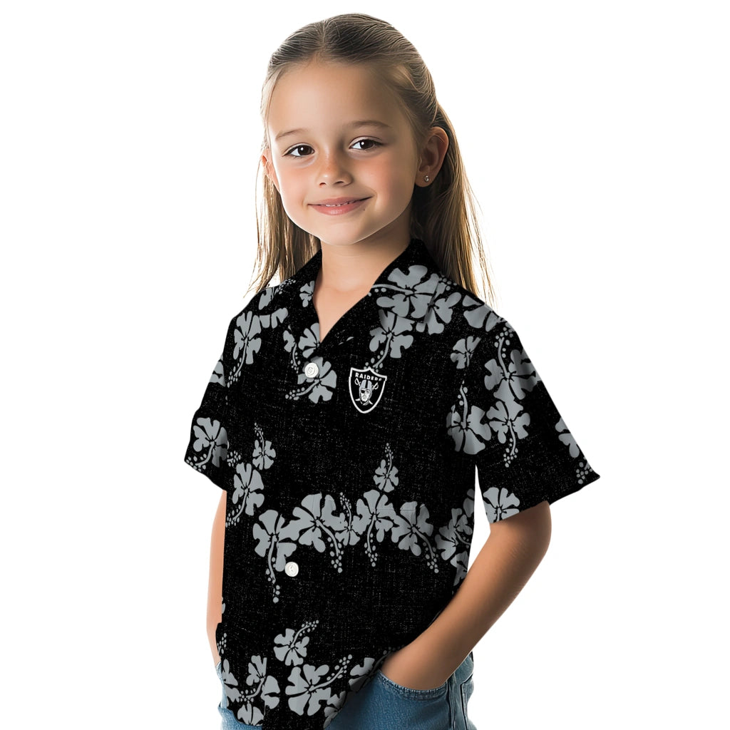 Las Vegas Raiders Hawaiian Shirt - 50th State Flower | Hula Hawaiian Shirts