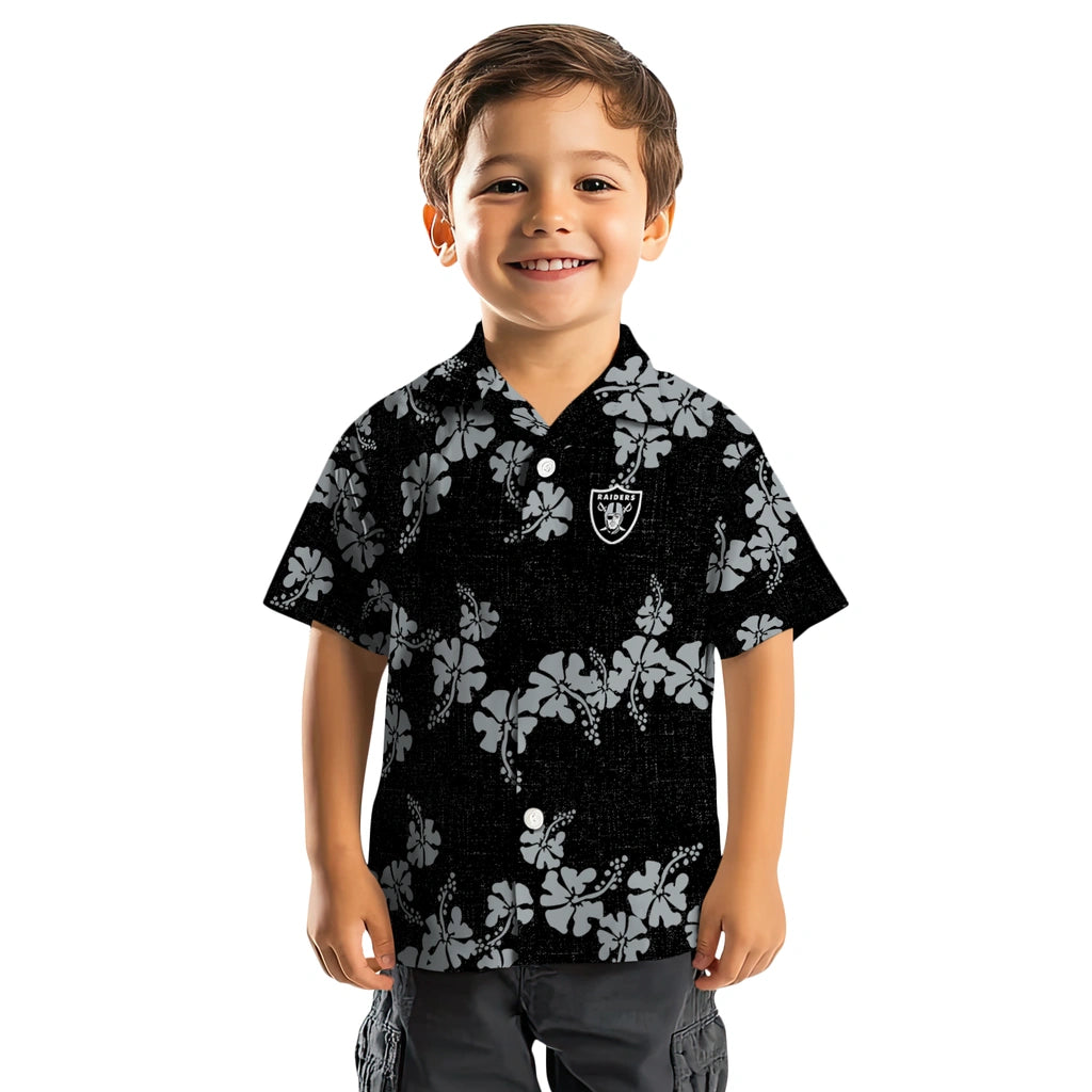 Las Vegas Raiders Hawaiian Shirt - 50th State Flower | Hula Hawaiian Shirts