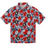Las Vegas Raiders Hawaiian Shirt - Hibiscus Fiesta | Hula Hawaiian Shirts