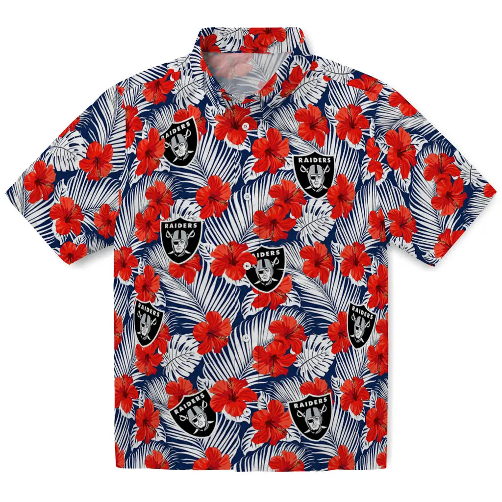 Las Vegas Raiders Hawaiian Shirt - Hibiscus Fiesta | Hula Hawaiian Shirts