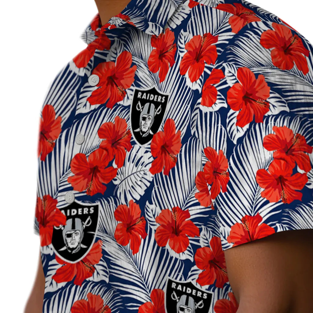 Las Vegas Raiders Hawaiian Shirt - Hibiscus Fiesta | Hula Hawaiian Shirts