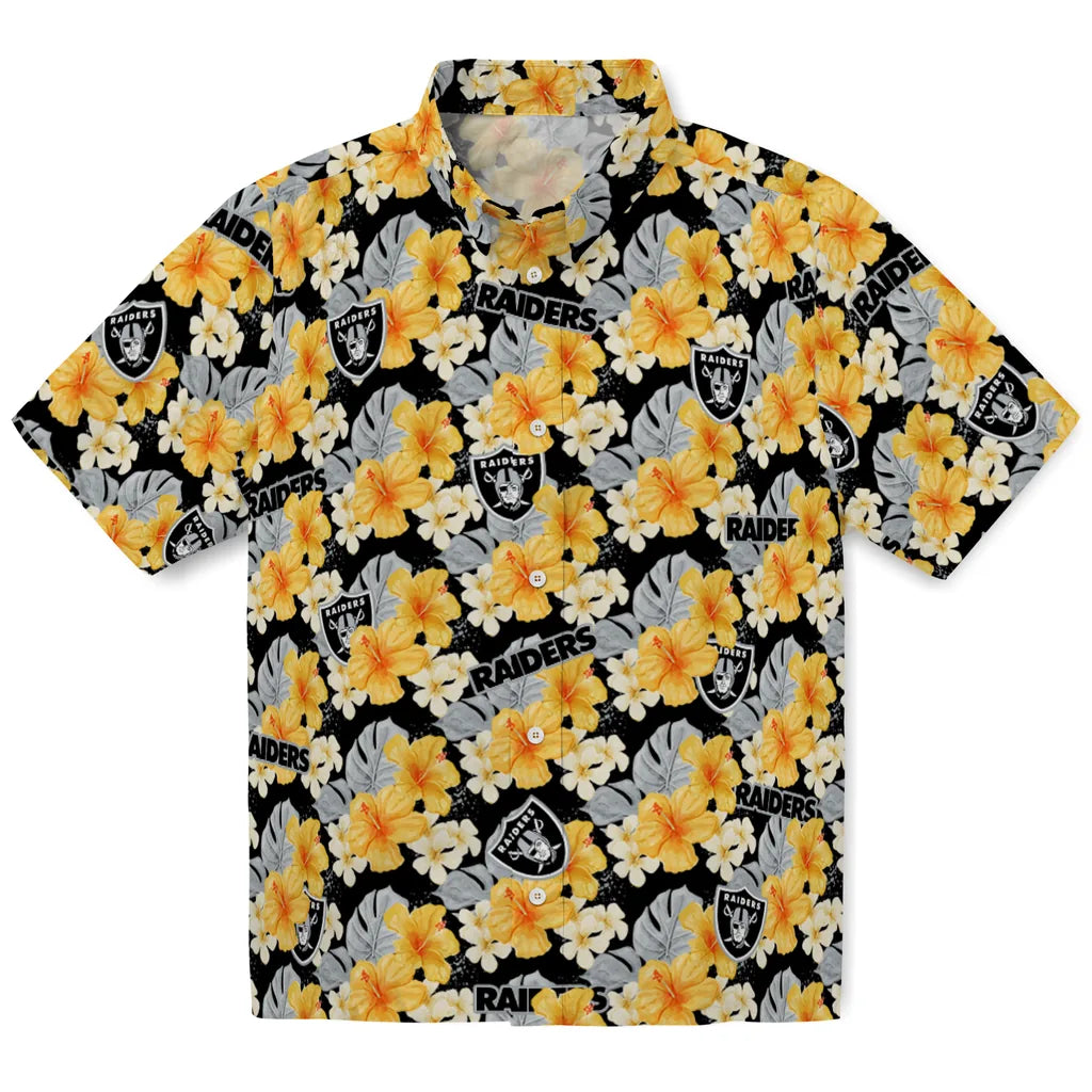 Las Vegas Raiders Hawaiian Shirt - Hibiscus Tropics | Hula Hawaiian Shirts