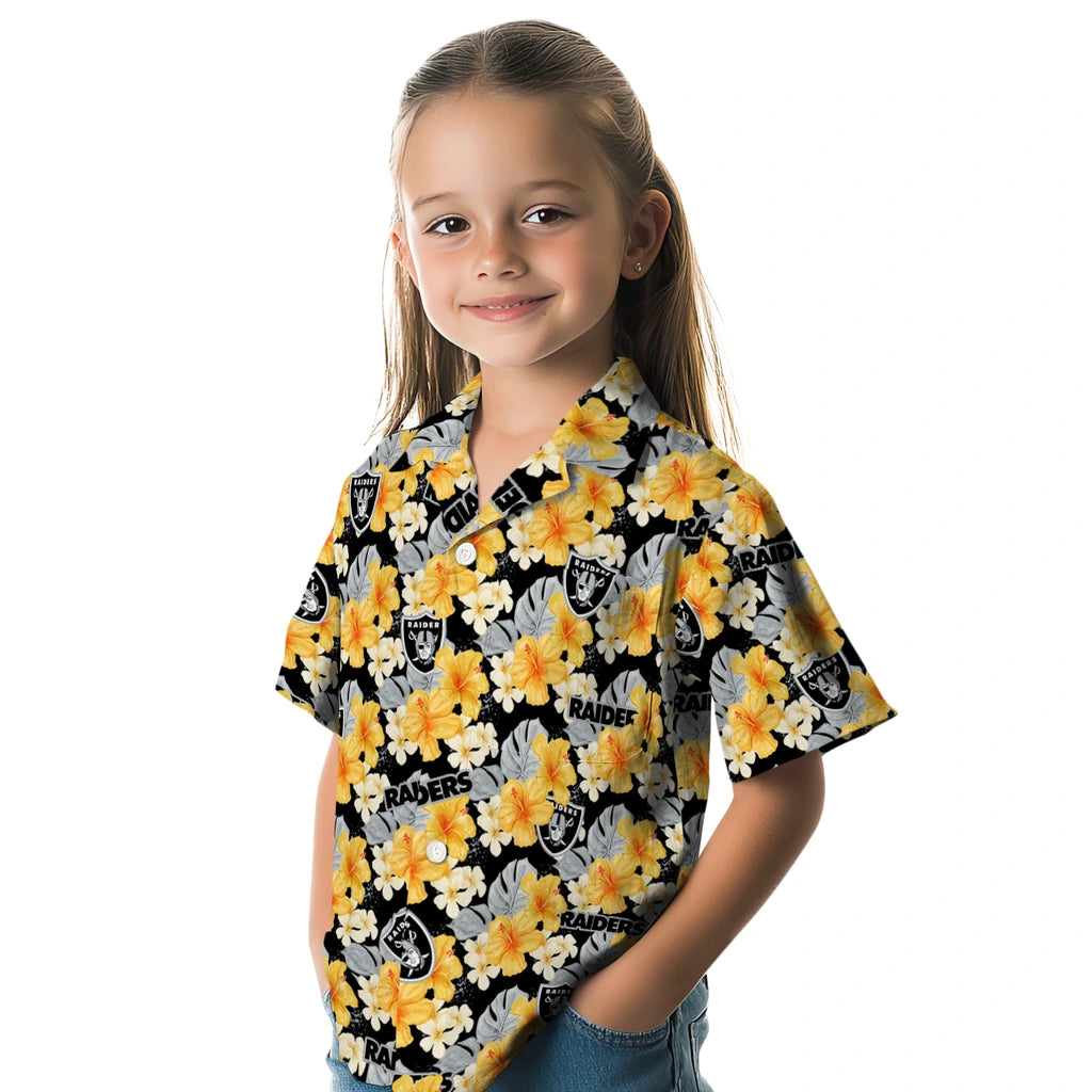 Las Vegas Raiders Hawaiian Shirt - Hibiscus Tropics | Hula Hawaiian Shirts