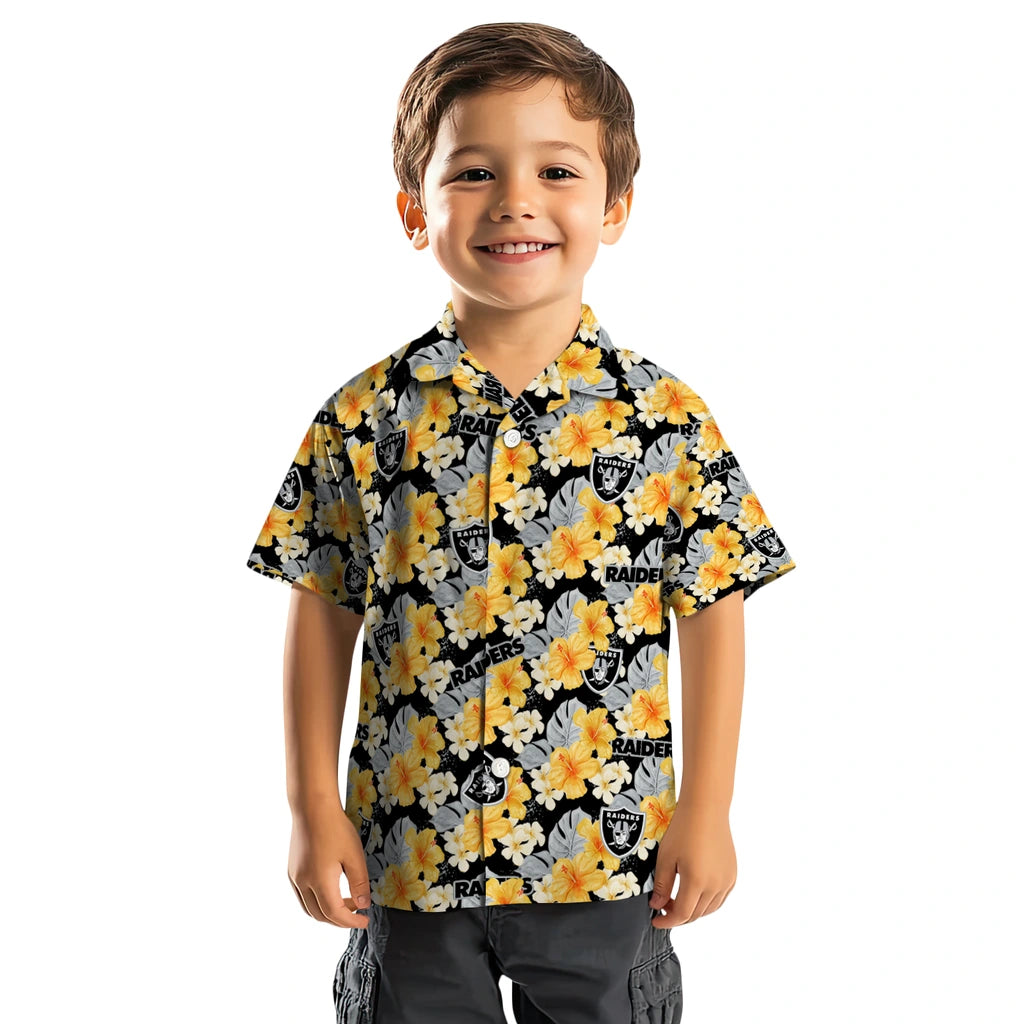 Las Vegas Raiders Hawaiian Shirt - Hibiscus Tropics | Hula Hawaiian Shirts