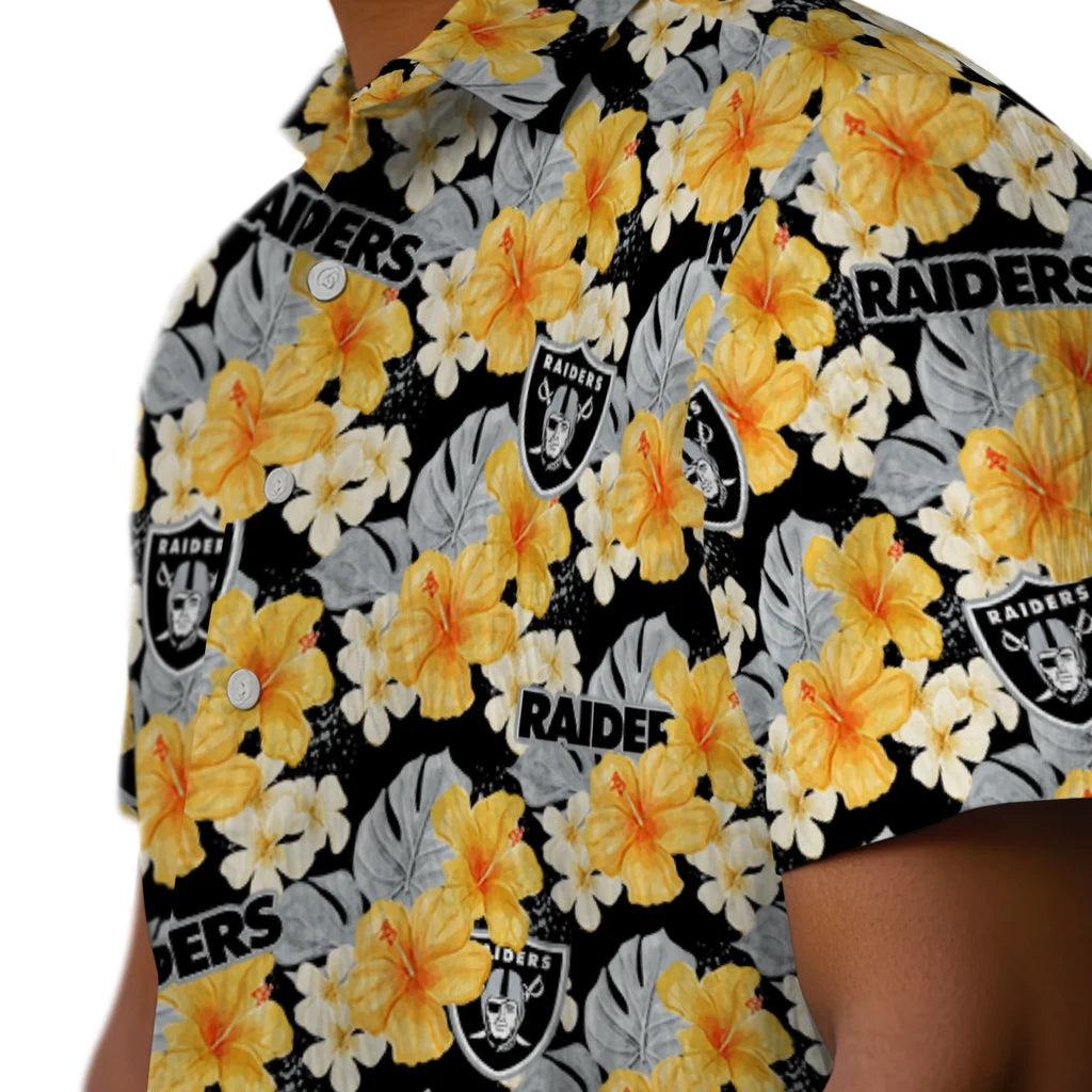 Las Vegas Raiders Hawaiian Shirt - Hibiscus Tropics | Hula Hawaiian Shirts