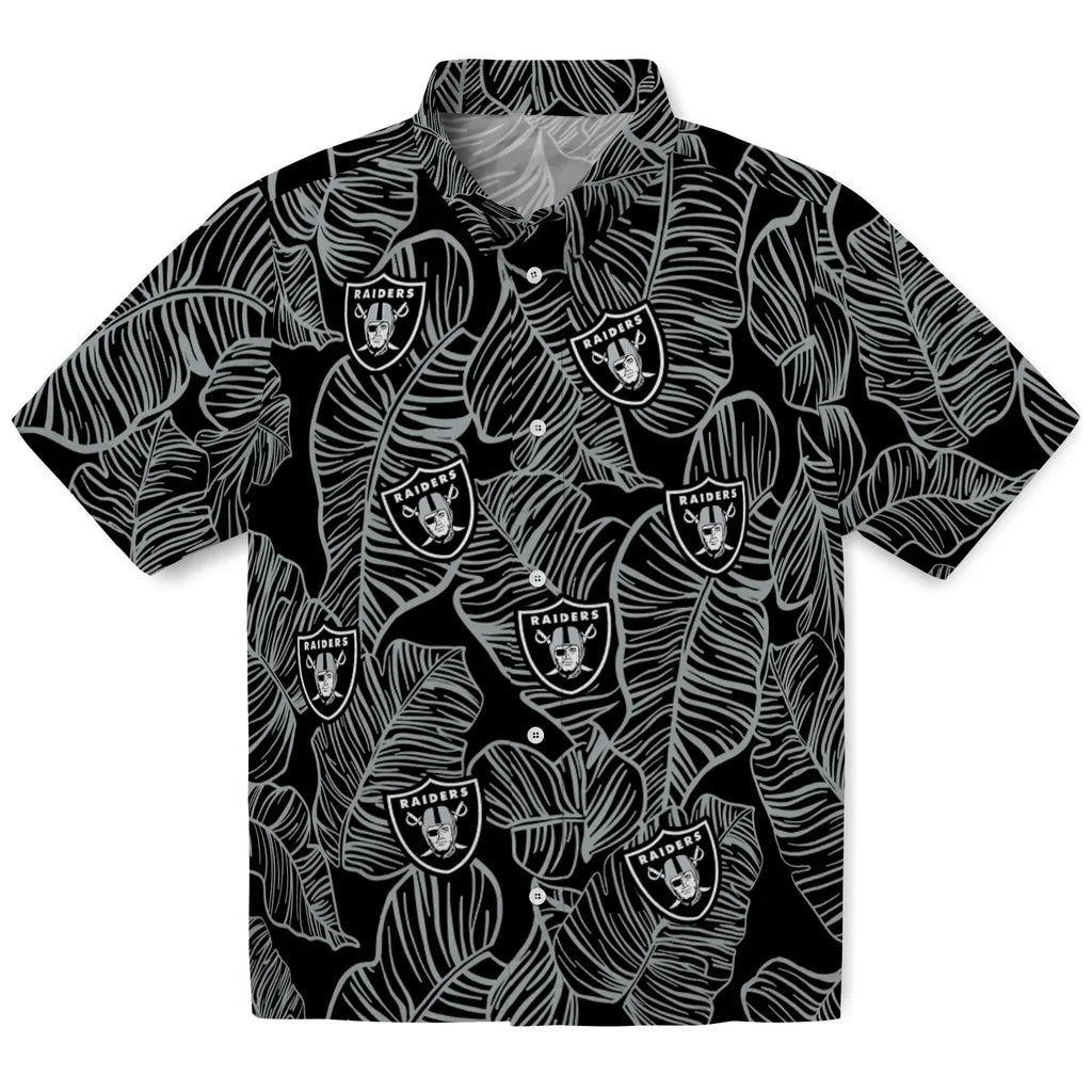 Las Vegas Raiders Hawaiian Shirt - Leaf Outline | Hula Hawaiian Shirts