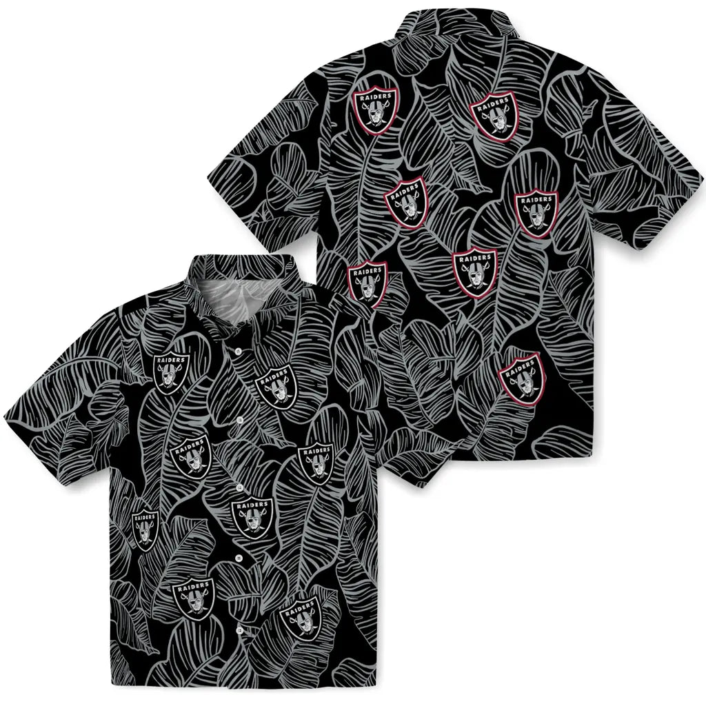 Las Vegas Raiders Hawaiian Shirt - Leaf Outline | Hula Hawaiian Shirts