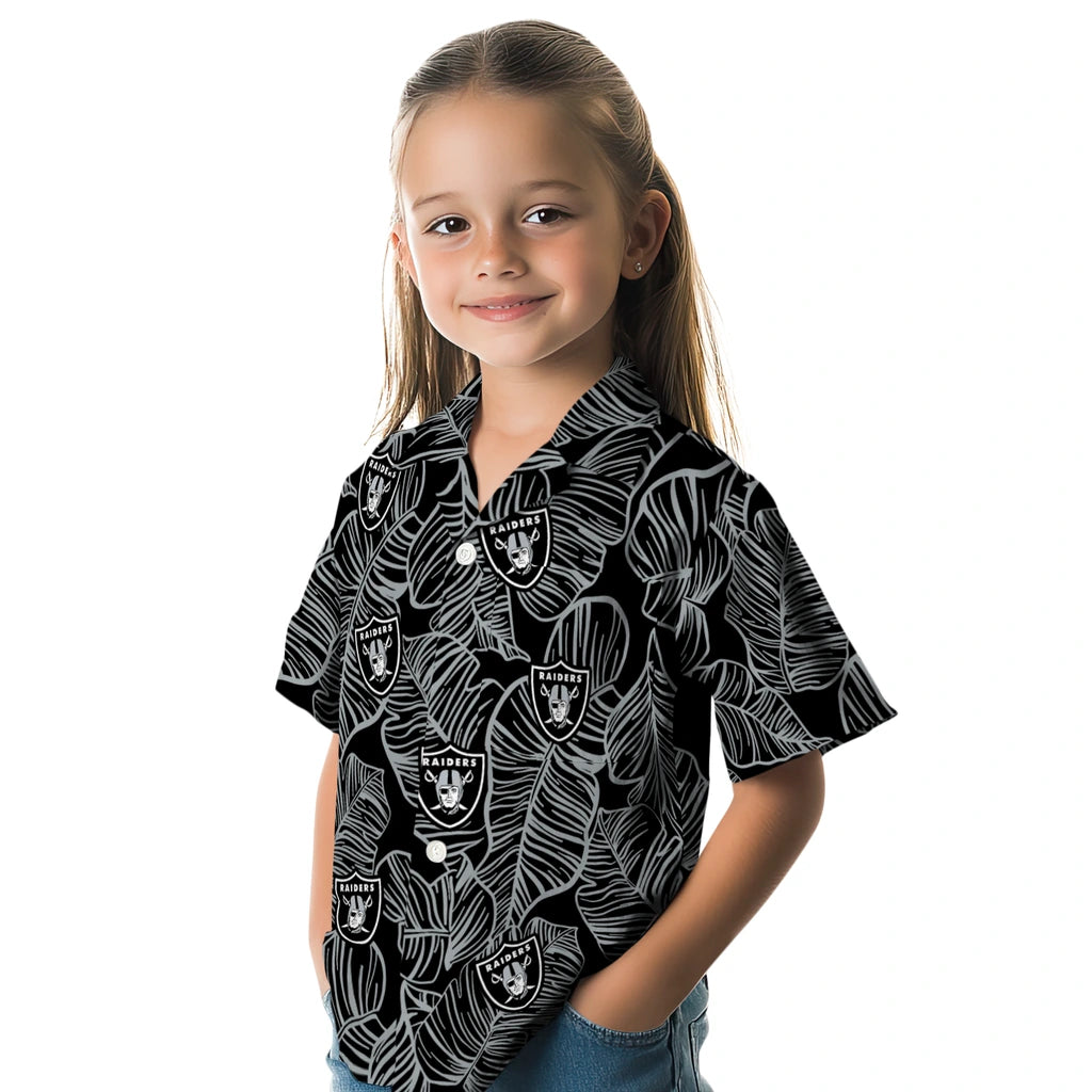 Las Vegas Raiders Hawaiian Shirt - Leaf Outline | Hula Hawaiian Shirts