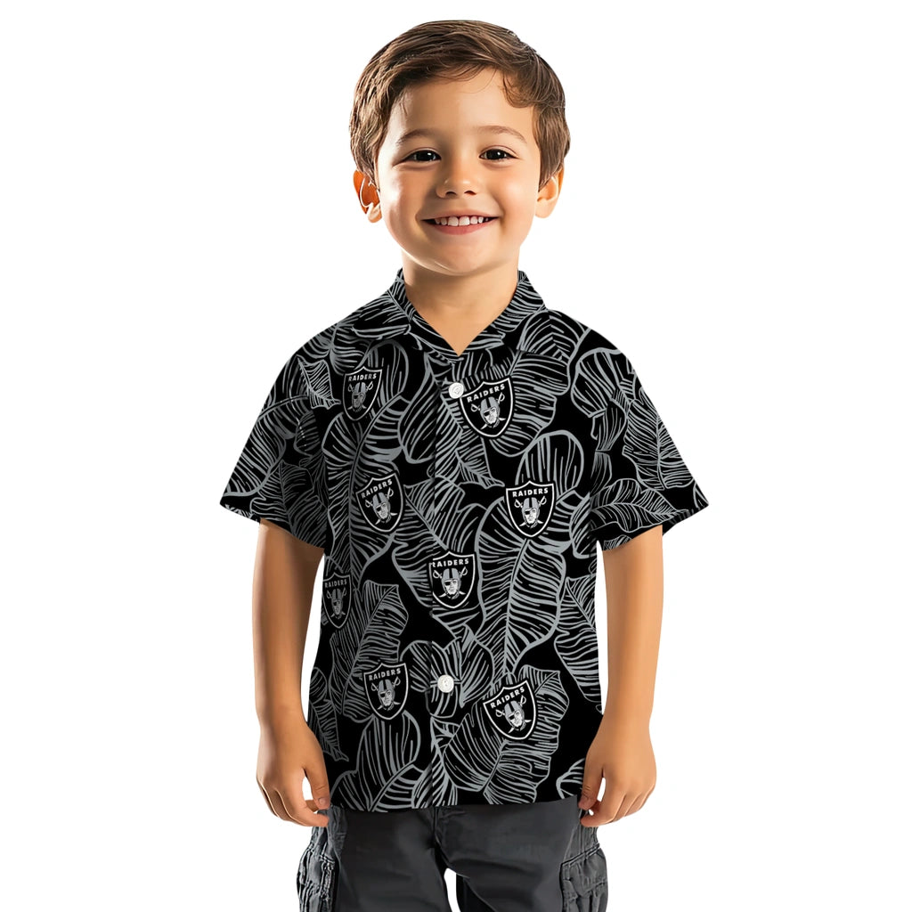 Las Vegas Raiders Hawaiian Shirt - Leaf Outline | Hula Hawaiian Shirts