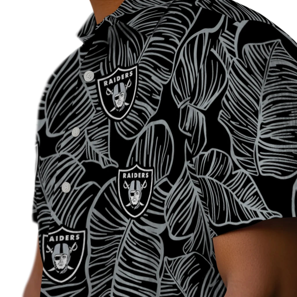 Las Vegas Raiders Hawaiian Shirt - Leaf Outline | Hula Hawaiian Shirts
