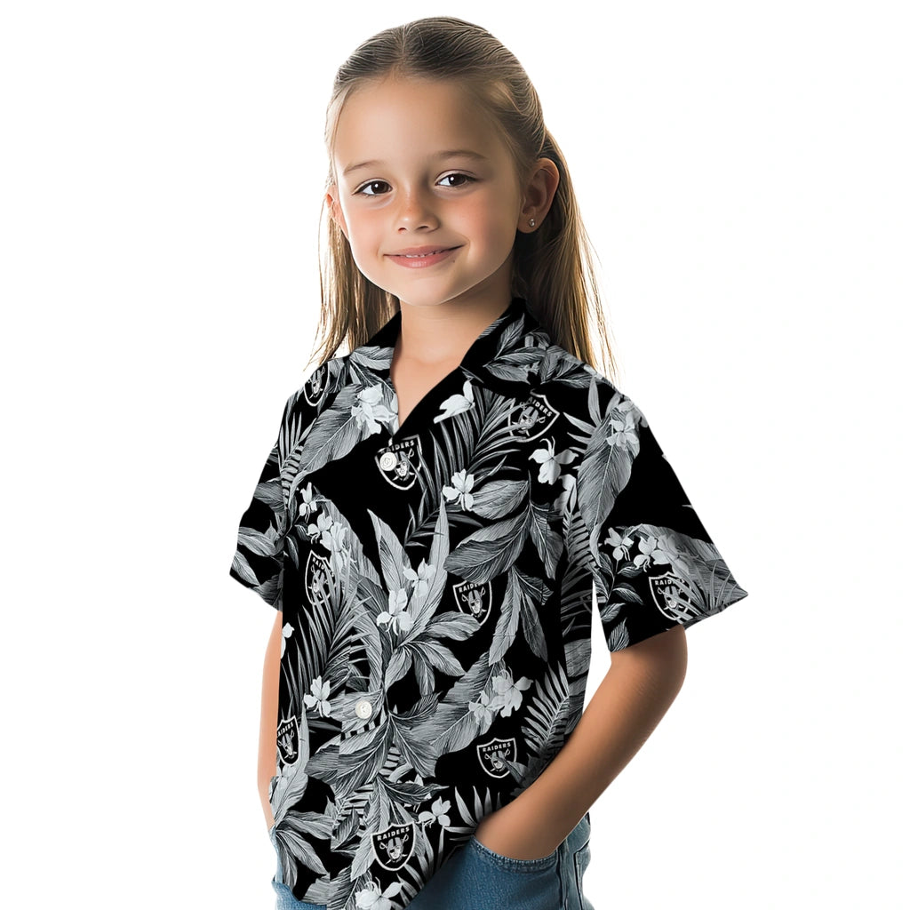 Las Vegas Raiders Hawaiian Shirt - Palm Leaves | Hula Hawaiian Shirts