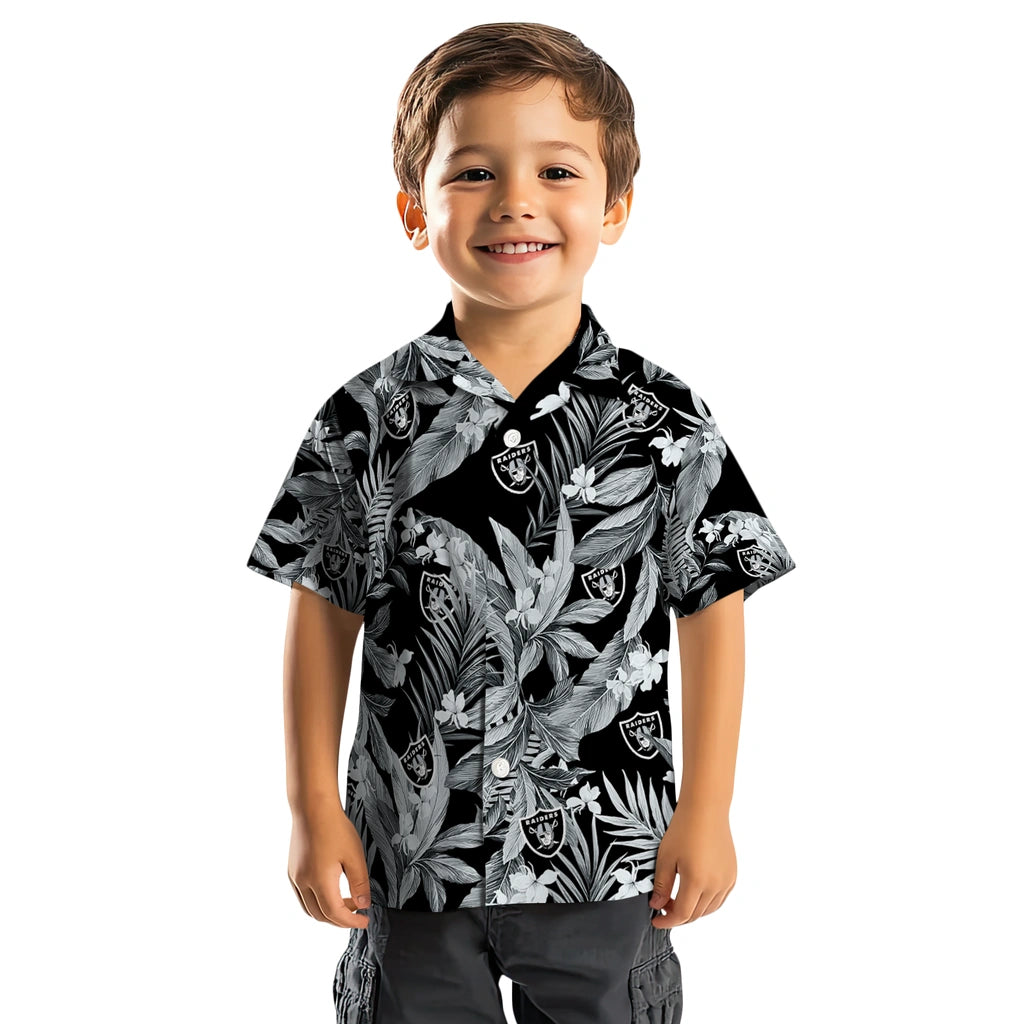 Las Vegas Raiders Hawaiian Shirt - Palm Leaves | Hula Hawaiian Shirts