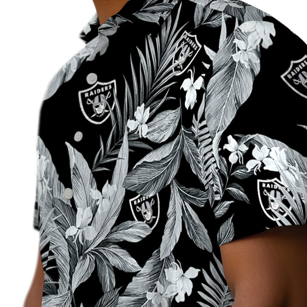 Las Vegas Raiders Hawaiian Shirt - Palm Leaves | Hula Hawaiian Shirts