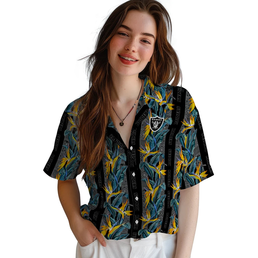 Las Vegas Raiders Hawaiian Shirt - Paradise Vines | Hula Hawaiian Shirts
