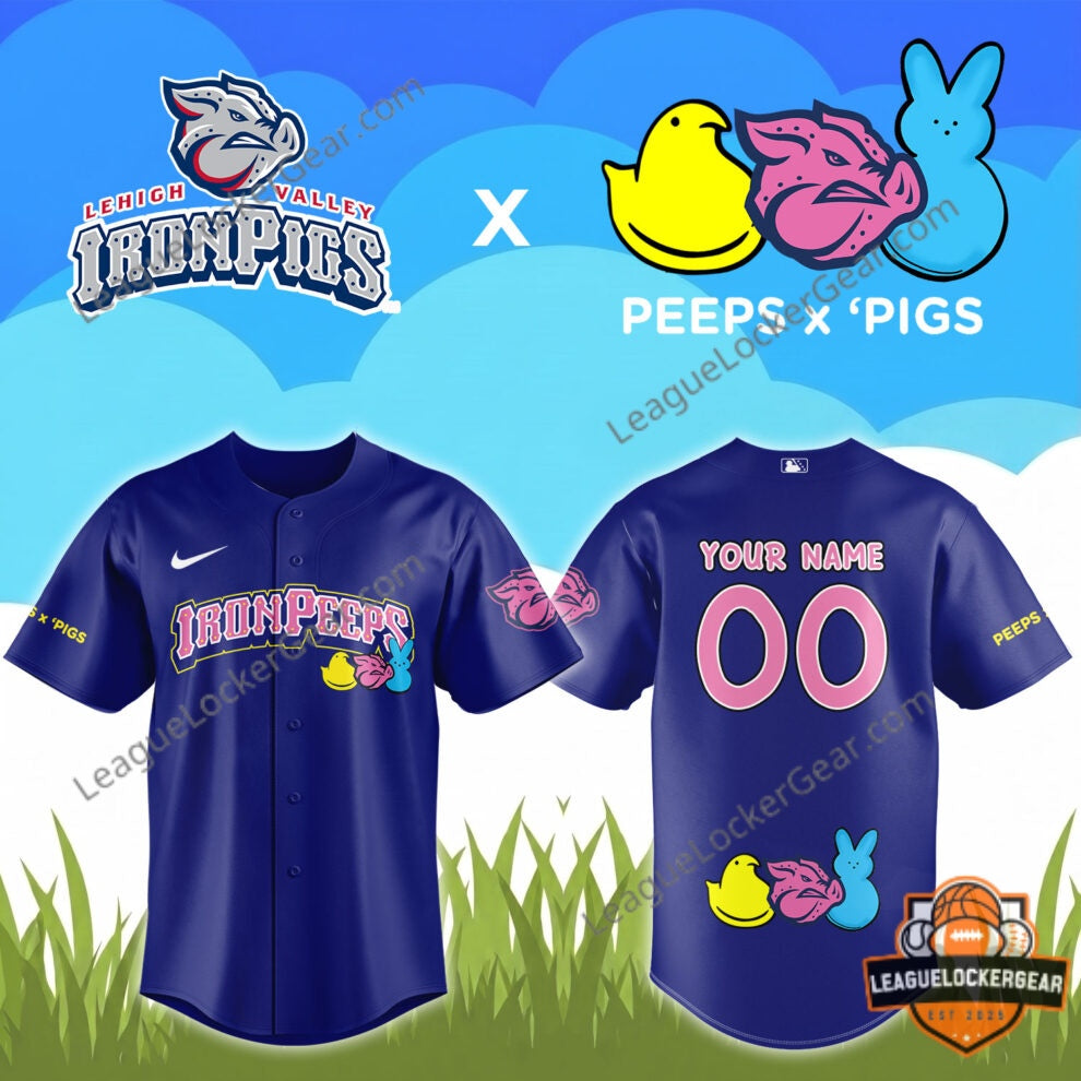 Lehigh Valley IronPigs Peeps x Pigs Collaboration Baseball Jersey - LeagueLockerGear