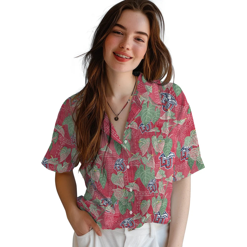 Liberty Flames Hawaiian Shirt - Anthurium Overlay | Hula Hawaiian Shirts