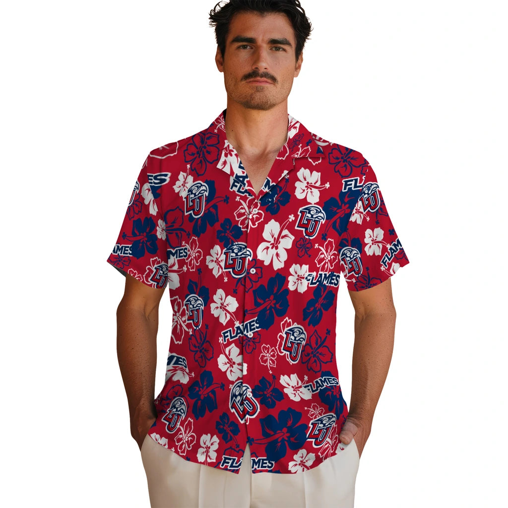 Liberty Flames Hawaiian Shirt - Hibiscus Flower Design | Hula Hawaiian Shirts