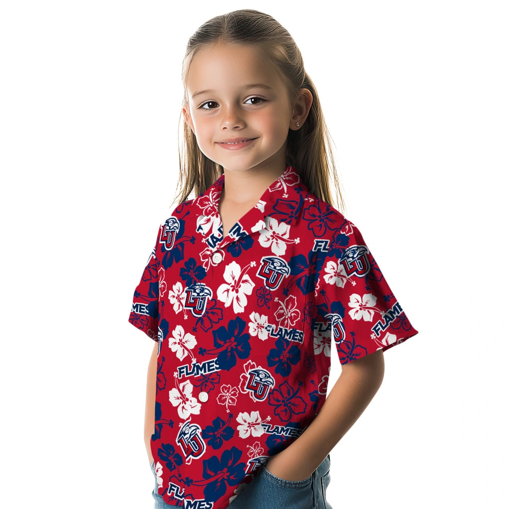 Liberty Flames Hawaiian Shirt - Hibiscus Flower Design | Hula Hawaiian Shirts