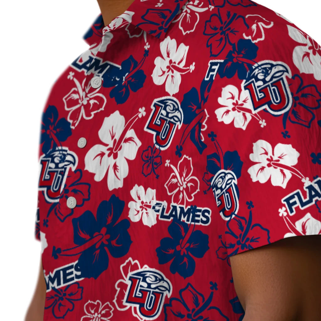 Liberty Flames Hawaiian Shirt - Hibiscus Flower Design | Hula Hawaiian Shirts