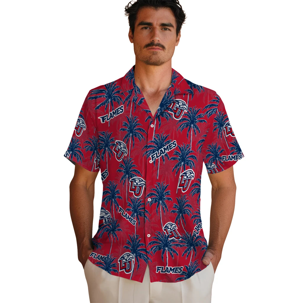 Liberty Flames Hawaiian Shirt - Palm Tree Motif | Hula Hawaiian Shirts