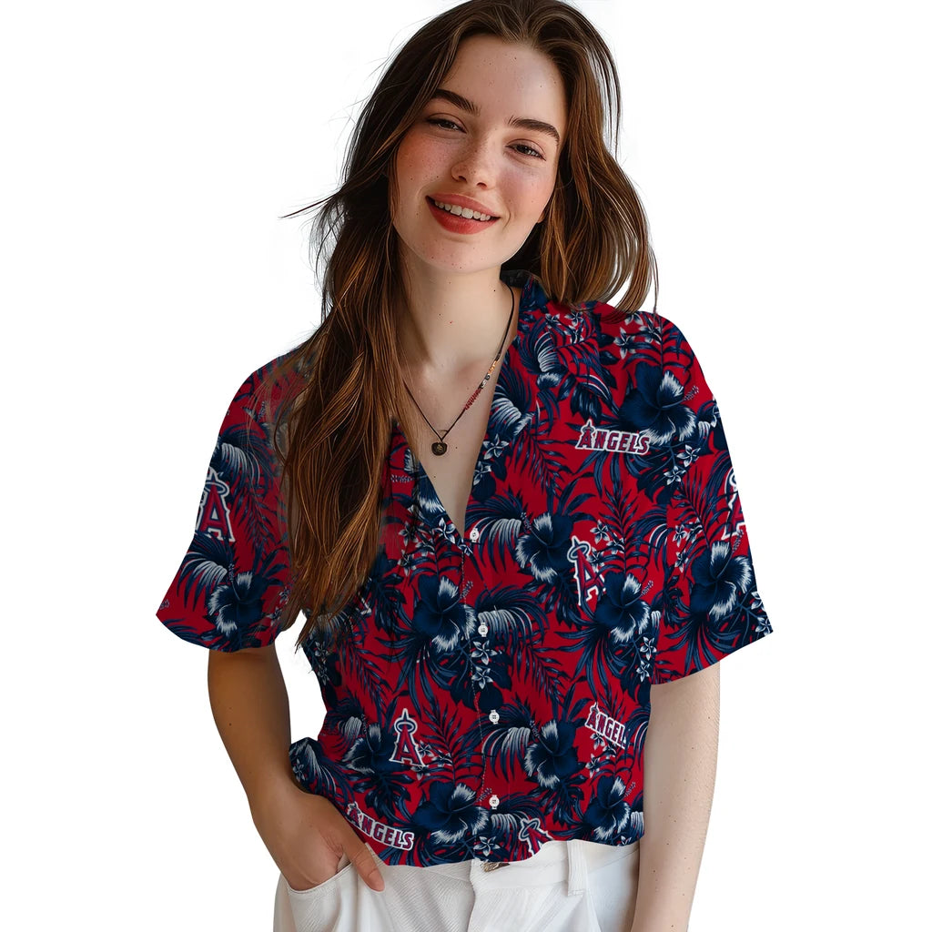 Los Angeles Angels Hawaiian Shirt - Hibiscus Exotic | Hula Hawaiian Shirts