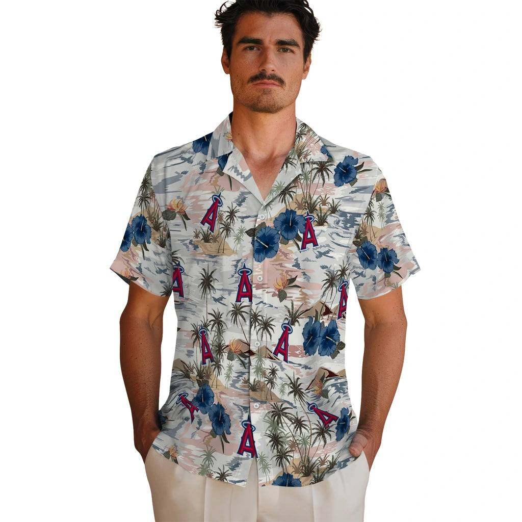 Los Angeles Angels Hawaiian Shirt - Hibiscus Seaside | Hula Hawaiian Shirts