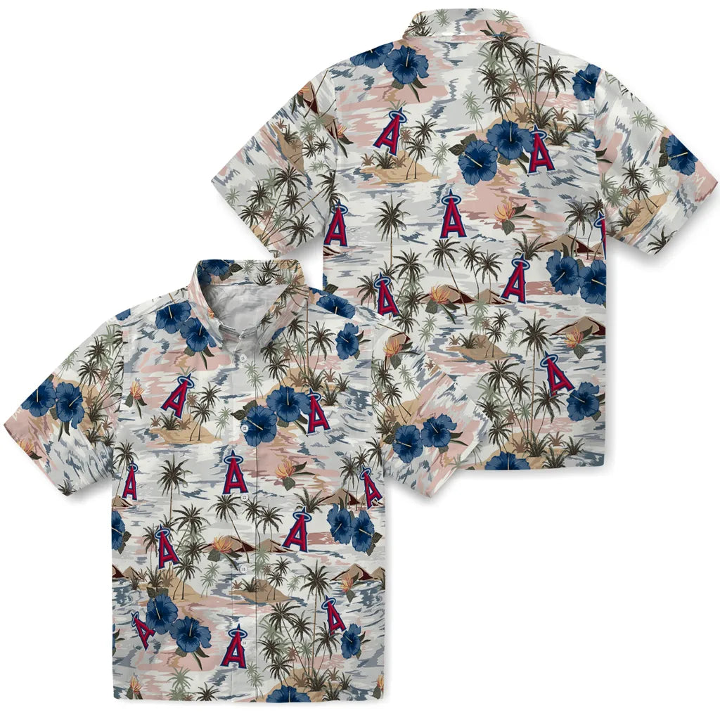 Los Angeles Angels Hawaiian Shirt - Hibiscus Seaside | Hula Hawaiian Shirts