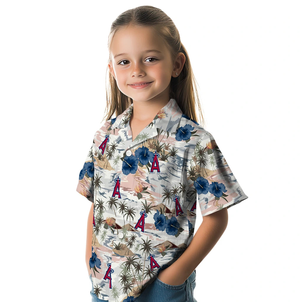 Los Angeles Angels Hawaiian Shirt - Hibiscus Seaside | Hula Hawaiian Shirts