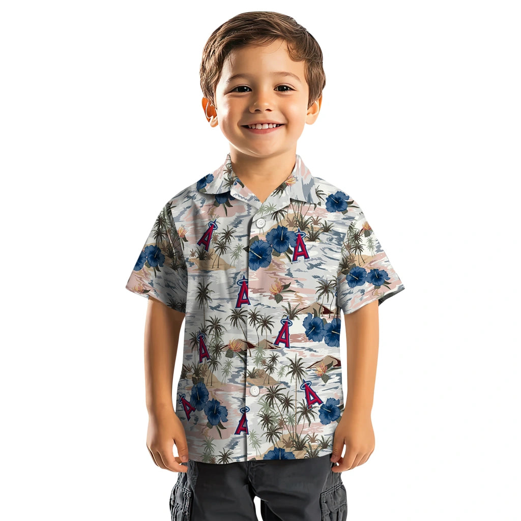 Los Angeles Angels Hawaiian Shirt - Hibiscus Seaside | Hula Hawaiian Shirts