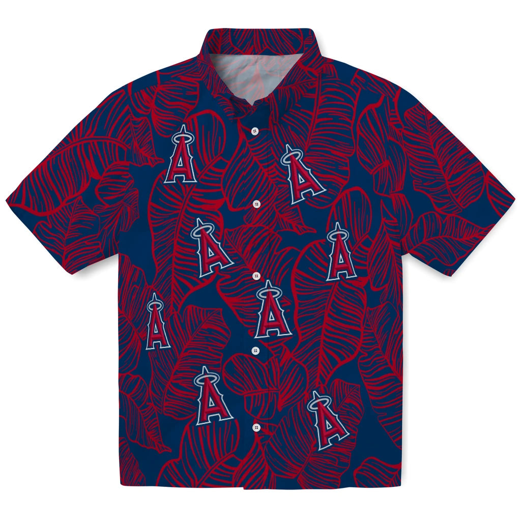 Los Angeles Angels Hawaiian Shirt - Leaf Outline | Hula Hawaiian Shirts