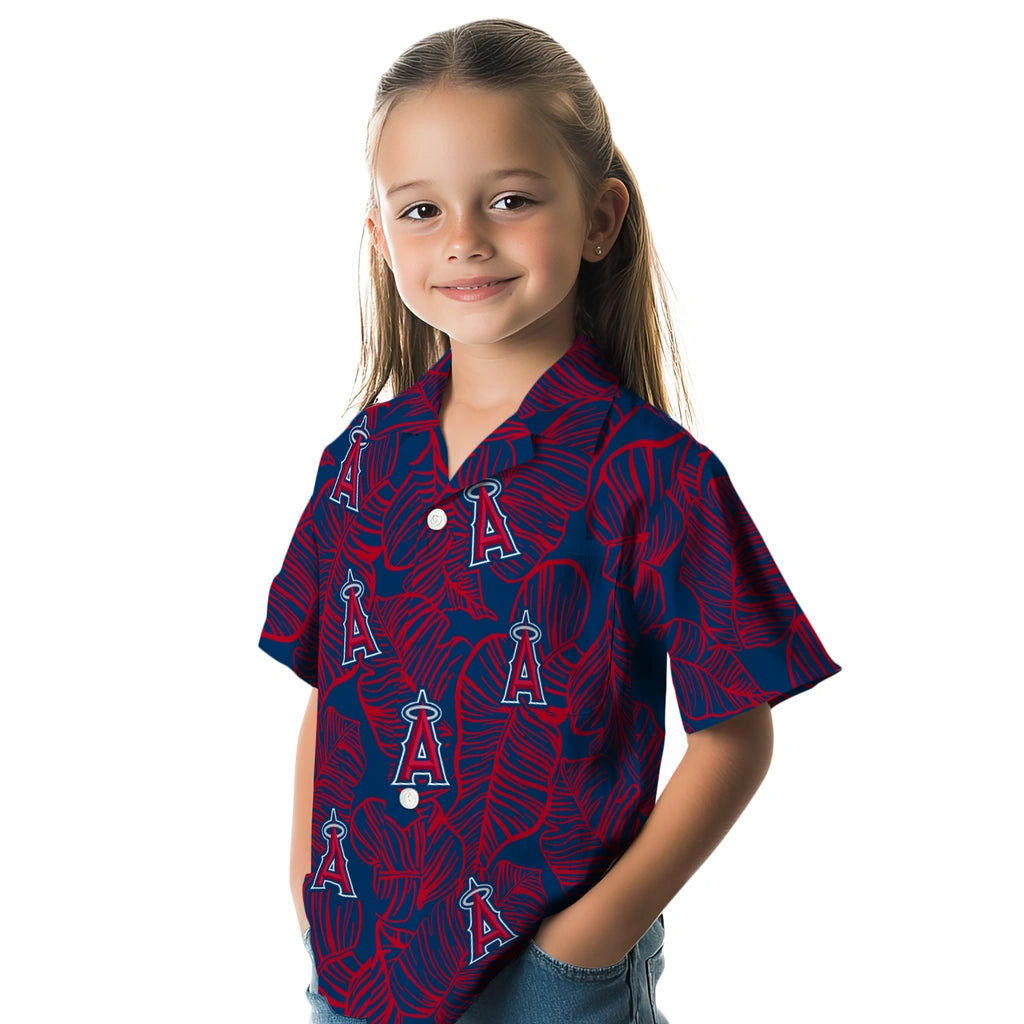 Los Angeles Angels Hawaiian Shirt - Leaf Outline | Hula Hawaiian Shirts