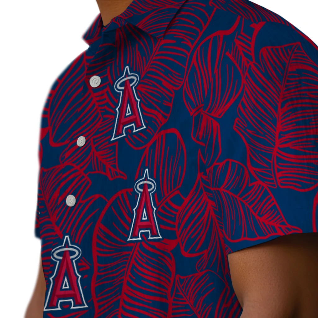 Los Angeles Angels Hawaiian Shirt - Leaf Outline | Hula Hawaiian Shirts