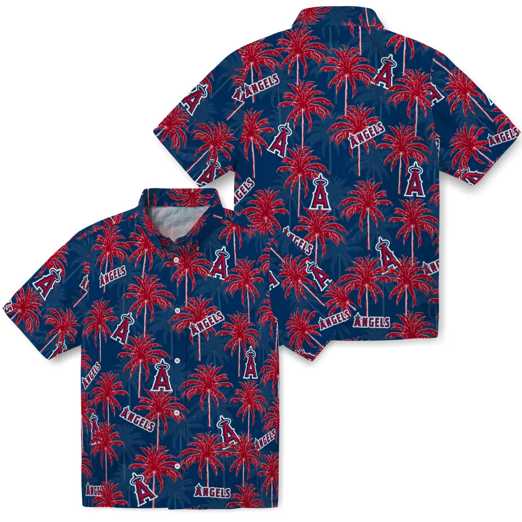 Los Angeles Angels Hawaiian Shirt - Palm Tree Motif | Hula Hawaiian Shirts