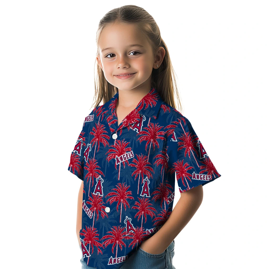Los Angeles Angels Hawaiian Shirt - Palm Tree Motif | Hula Hawaiian Shirts