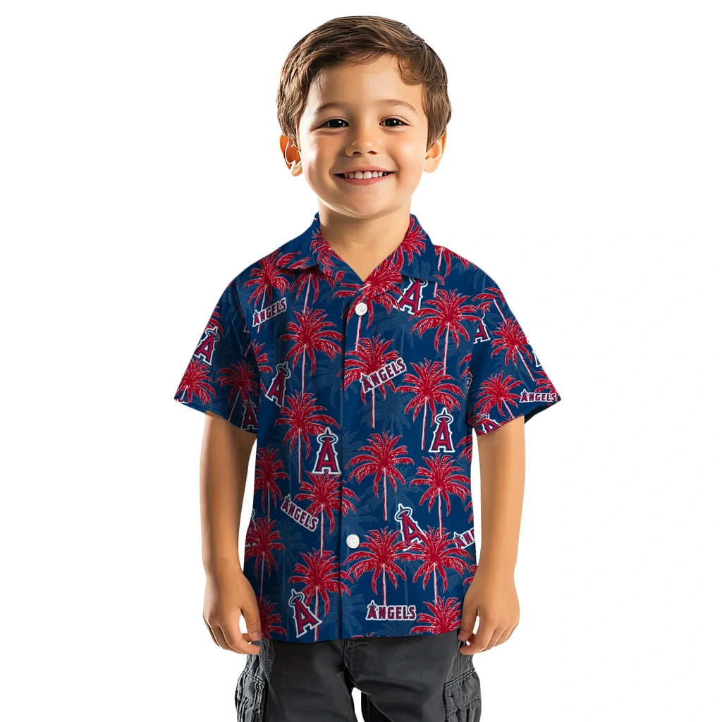 Los Angeles Angels Hawaiian Shirt - Palm Tree Motif | Hula Hawaiian Shirts