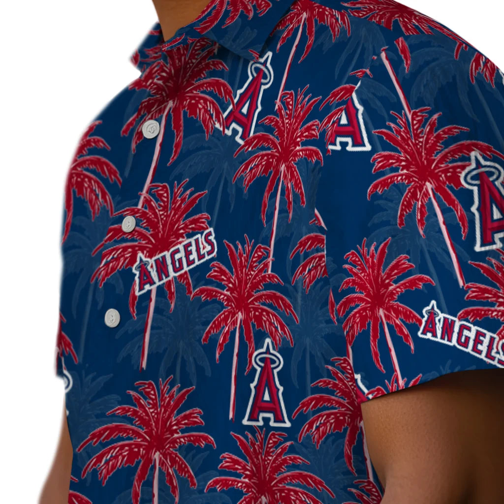 Los Angeles Angels Hawaiian Shirt - Palm Tree Motif | Hula Hawaiian Shirts