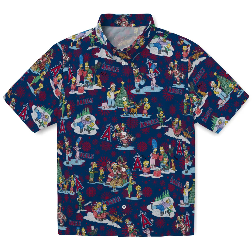 Los Angeles Angels Hawaiian Shirt - Simpsons Christmas | Hula Hawaiian Shirts