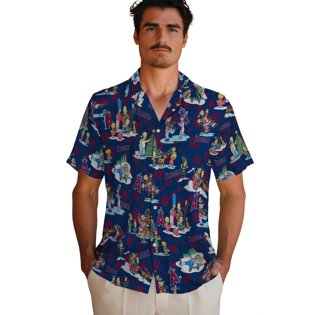 Los Angeles Angels Hawaiian Shirt - Simpsons Christmas | Hula Hawaiian Shirts