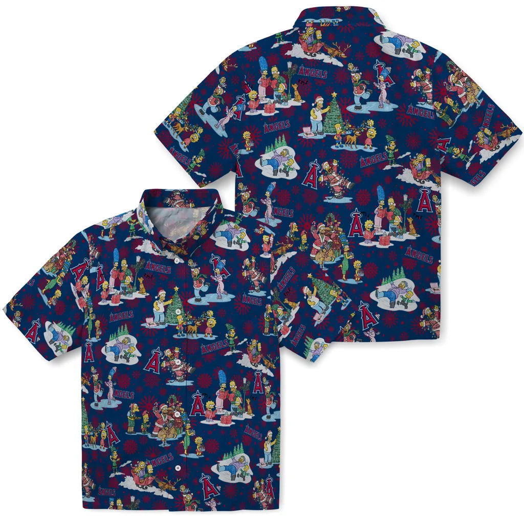 Los Angeles Angels Hawaiian Shirt - Simpsons Christmas | Hula Hawaiian Shirts