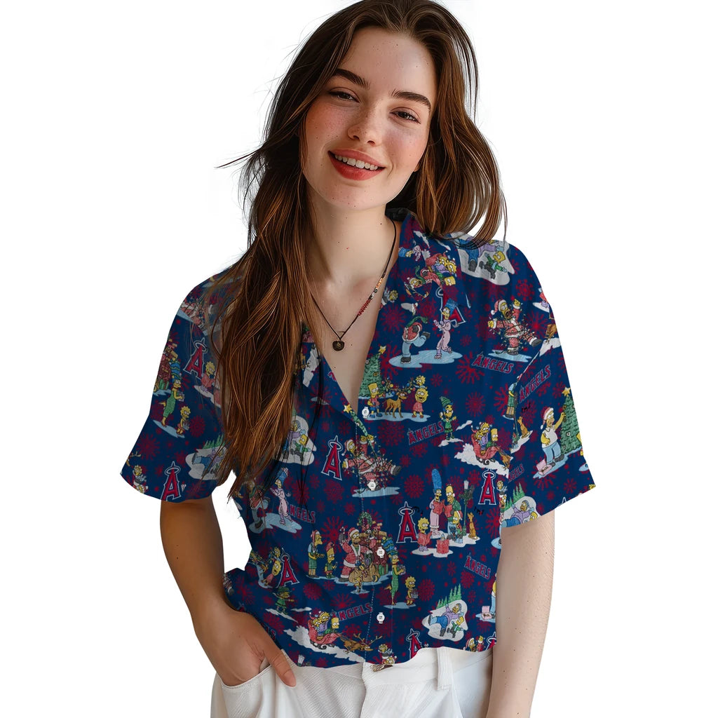 Los Angeles Angels Hawaiian Shirt - Simpsons Christmas | Hula Hawaiian Shirts