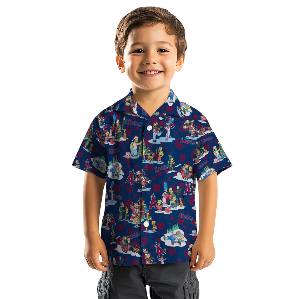 Los Angeles Angels Hawaiian Shirt - Simpsons Christmas | Hula Hawaiian Shirts