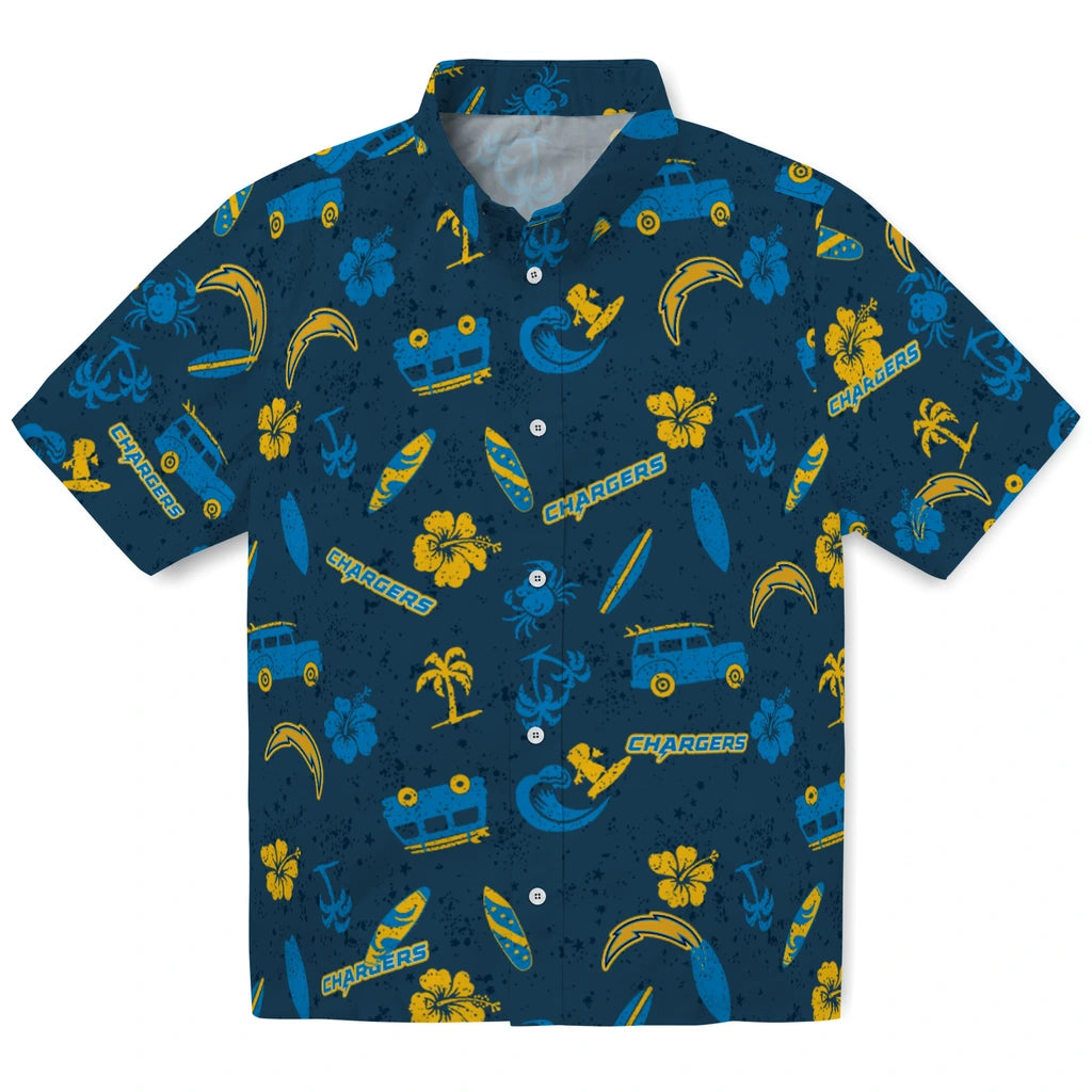 Los Angeles Chargers Hawaiian Shirt - Beach Vibe | Hula Hawaiian Shirts