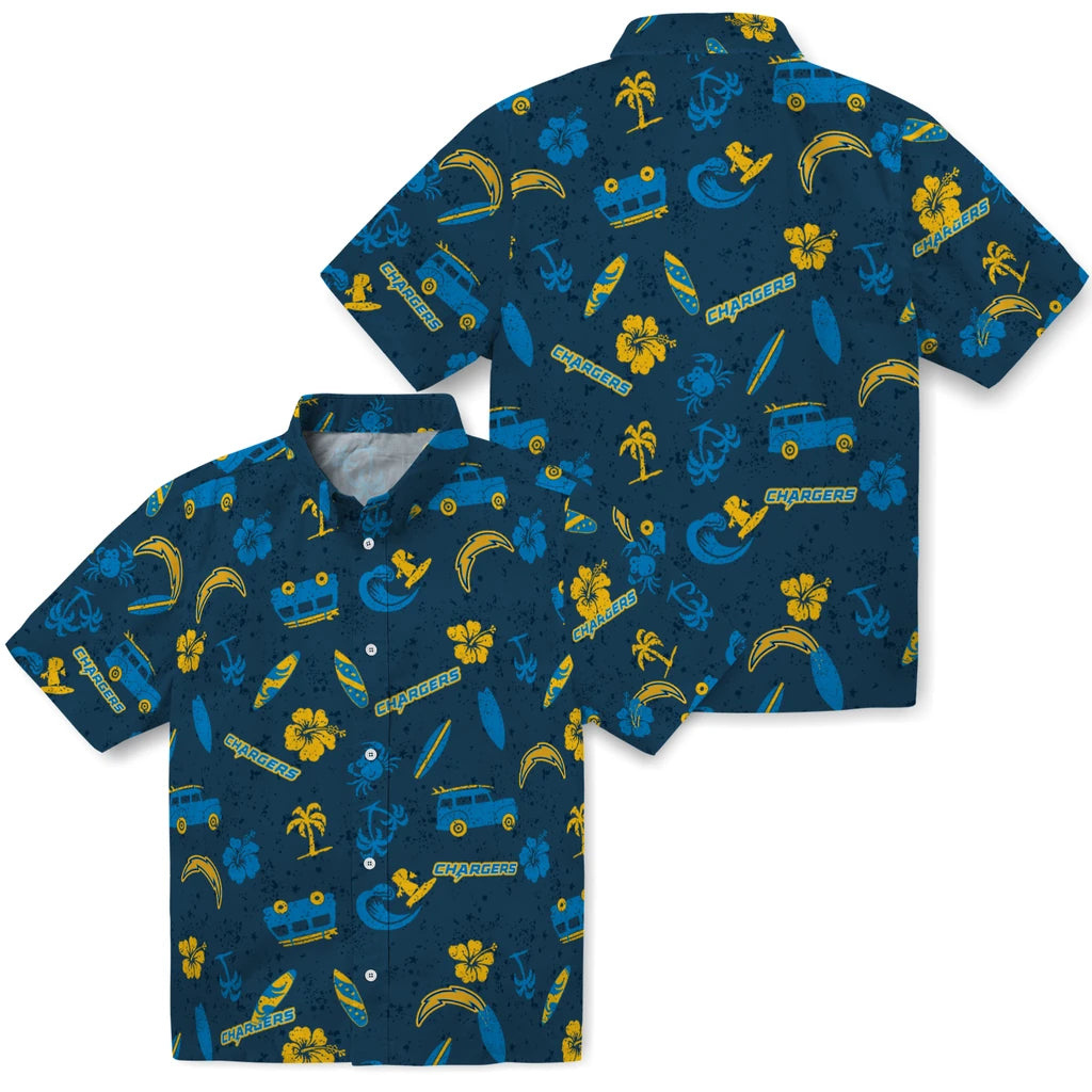 Los Angeles Chargers Hawaiian Shirt - Beach Vibe | Hula Hawaiian Shirts