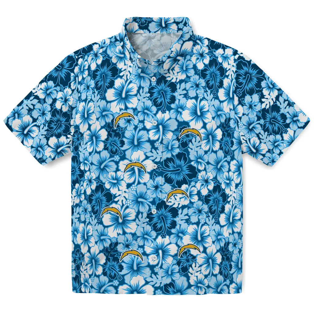 Los Angeles Chargers Hawaiian Shirt - Hibiscus Blooms | Hula Hawaiian Shirts
