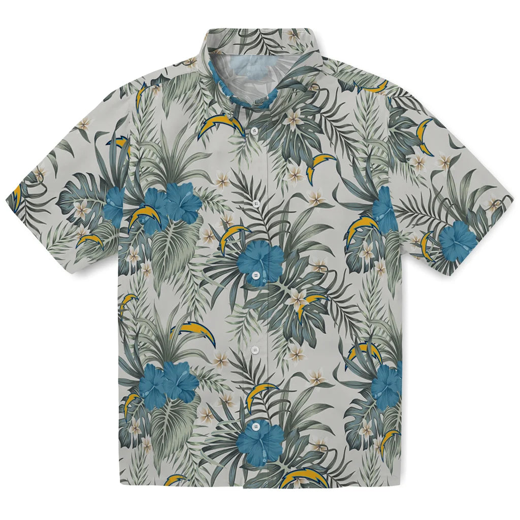 Los Angeles Chargers Hawaiian Shirt - Hibiscus Designs | Hula Hawaiian Shirts