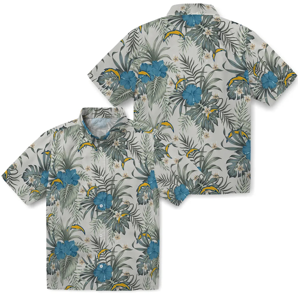 Los Angeles Chargers Hawaiian Shirt - Hibiscus Designs | Hula Hawaiian Shirts