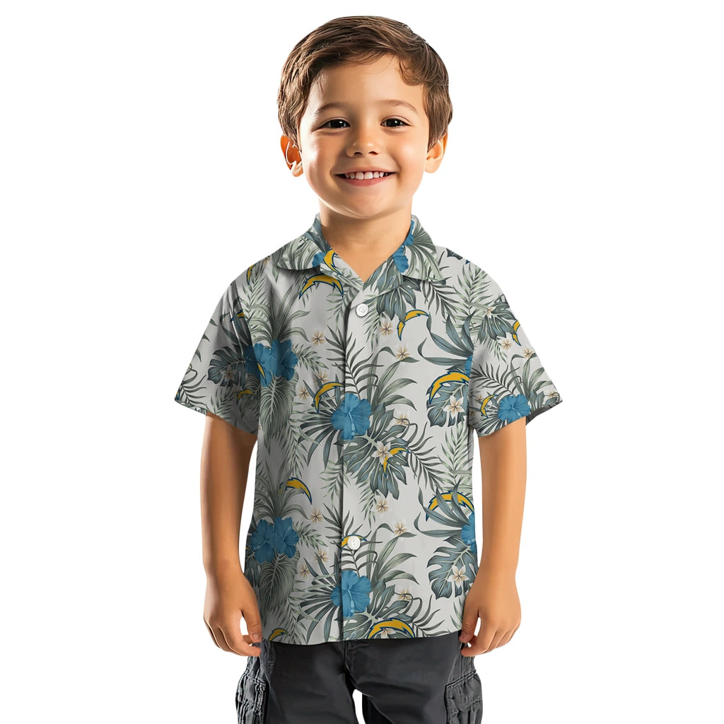 Los Angeles Chargers Hawaiian Shirt - Hibiscus Designs | Hula Hawaiian Shirts